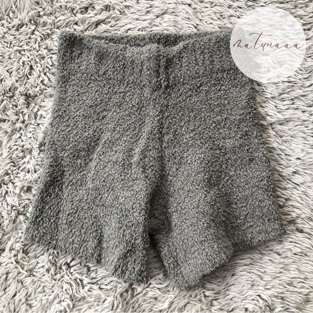 Skims Cozy Knit Short in Smoke S/M
